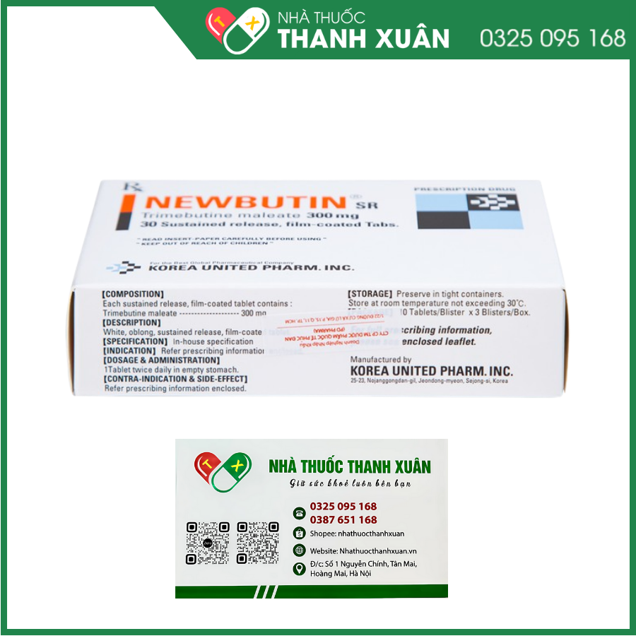 Newbutin SR điều trị trào ngược dạ dày- thực quản, rối loạn chức năng ruột kết